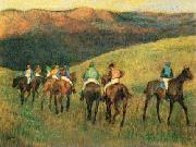Edgar Degas Racehorses in Landscape oil painting on canvas